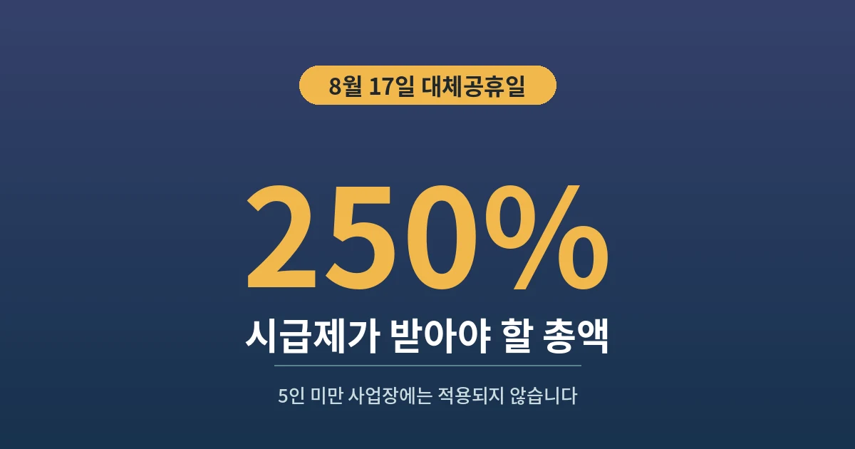 250% - 시급제가 받아야 할 총액