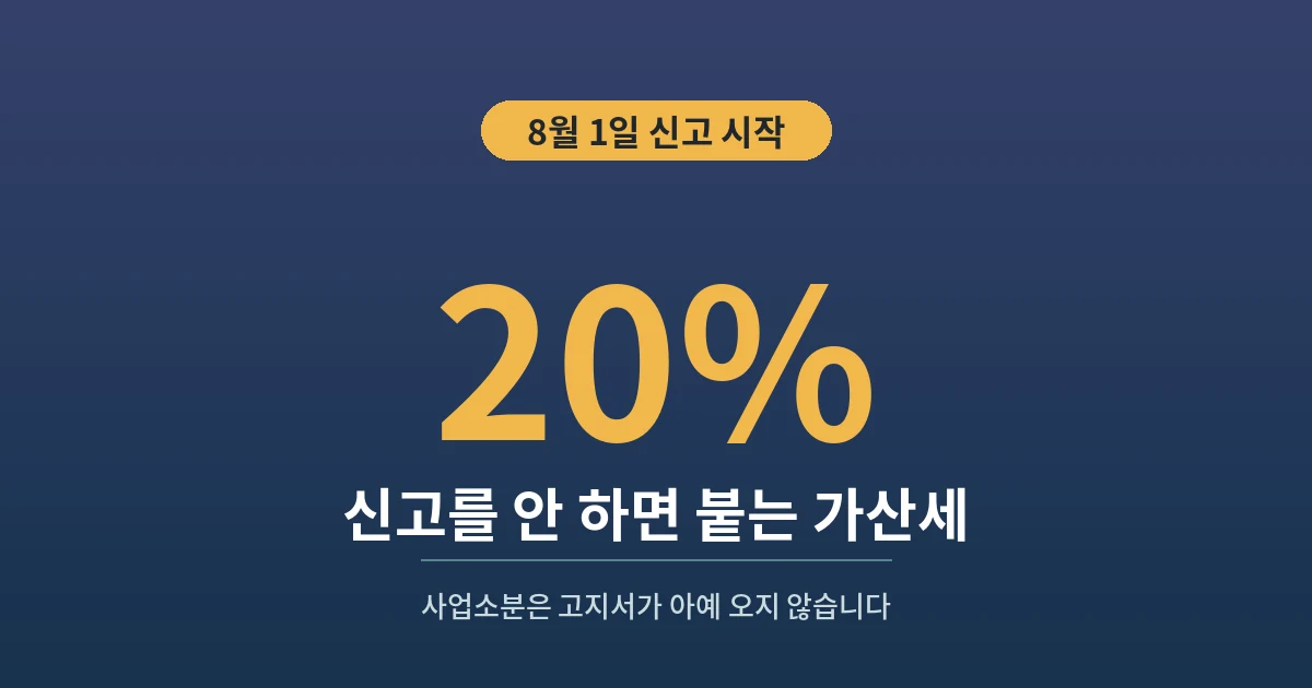 20% - 신고를 안 하면 붙는 가산세