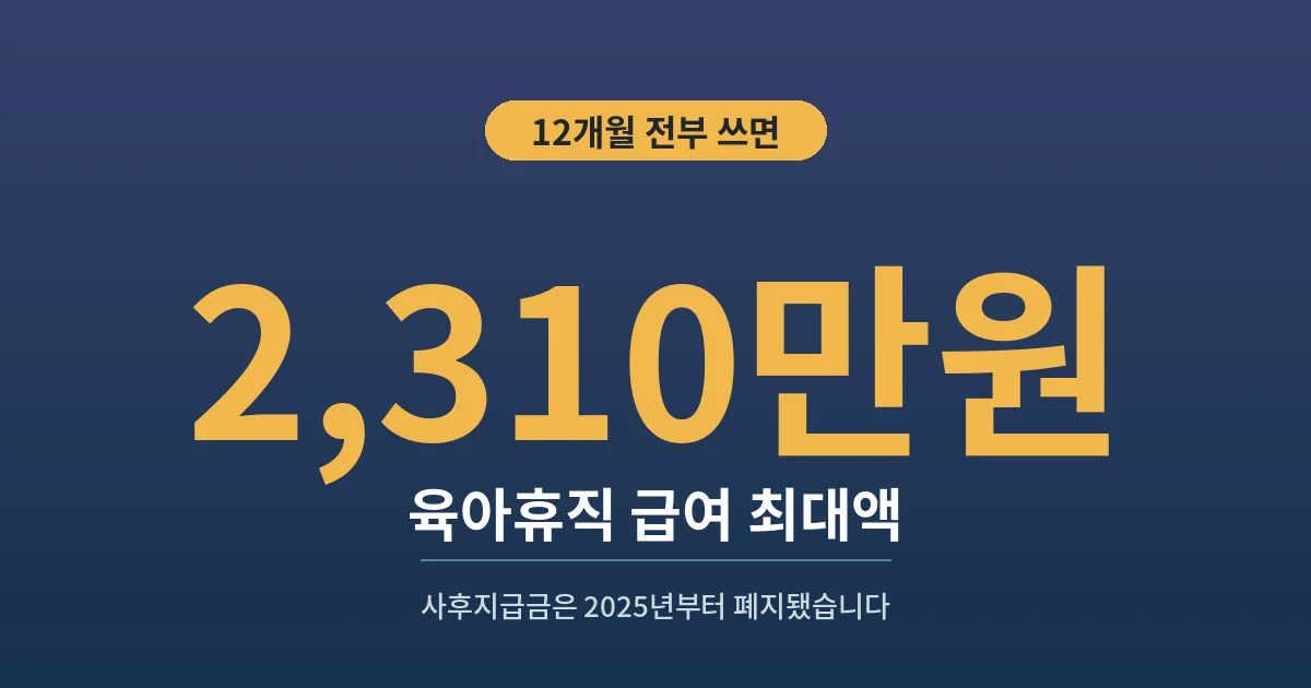 2,310만원 - 육아휴직 급여 최대액