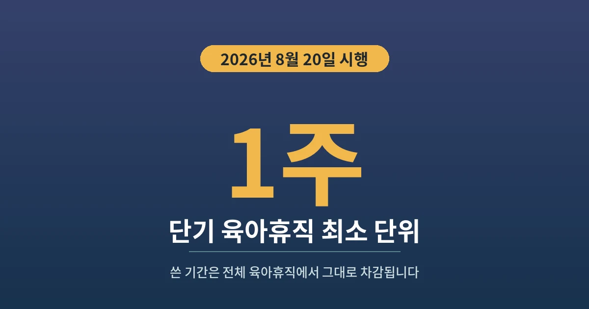 1주 - 단기 육아휴직 최소 단위