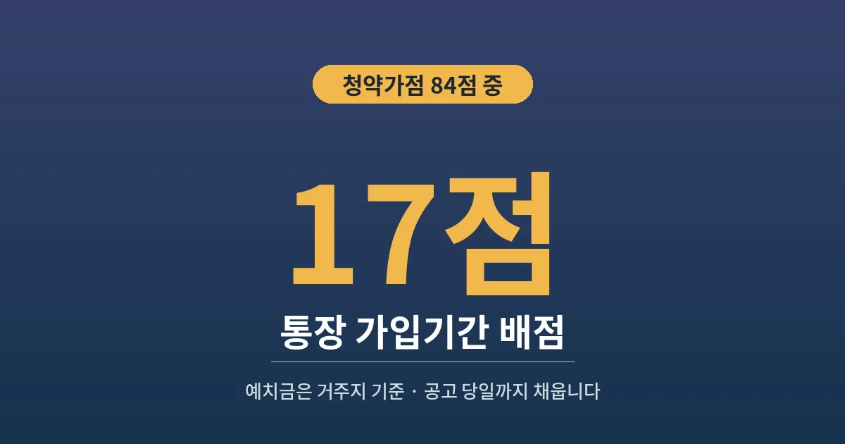 17점 - 통장 가입기간 배점